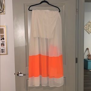 Cream and Orange maxi skirt